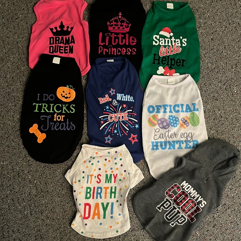 🩻8 pieces of dog clothing mix and match a shirt for every holiday and more